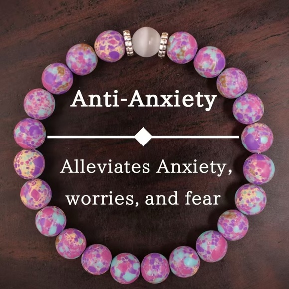🎄4/$20🎄Imperial Pine W Cats Eye Anti-Anxiety Bracelet - Picture 1 of 2